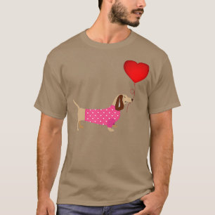 Valentines Weiner Daschund  Doxie in Dog Dress T-Shirt