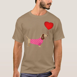 Valentines Weiner Daschund  Doxie in Dog Dress T-Shirt