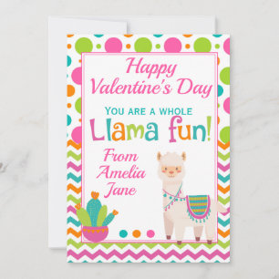 Valentines Whole Llama Fun Classroom Holiday Card