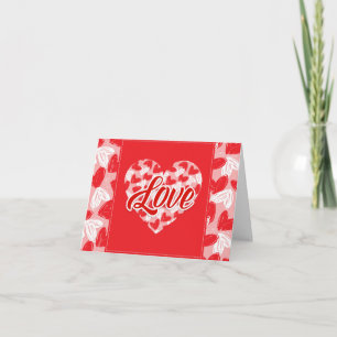 Valentine's "With Love" Hearts - Customise Holiday Card