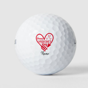 Valentine's  with red heart to golfer   Golf Balls
