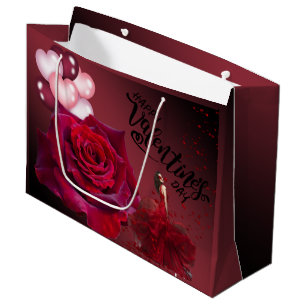 Valentine's with Roses Large Gift Bag