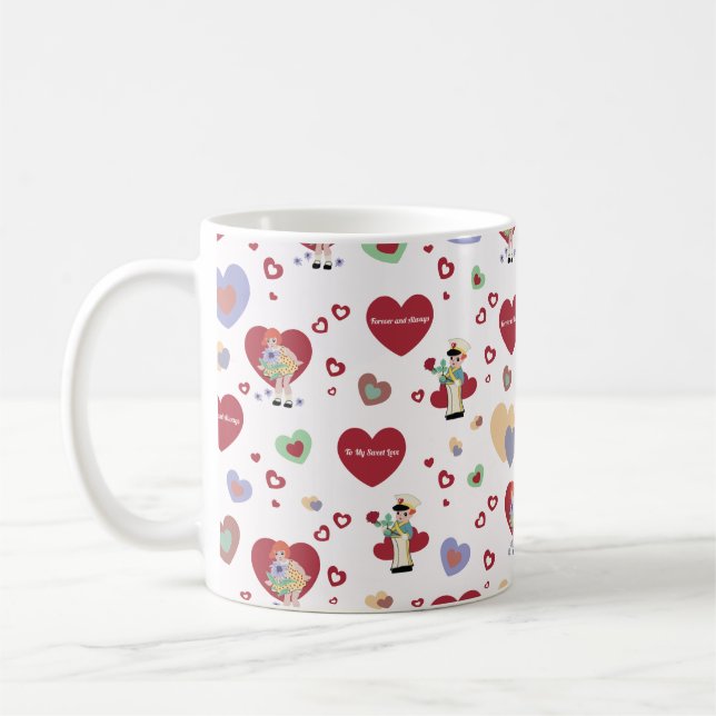 Valentines Wrapping Paper Coffee Mug (Left)