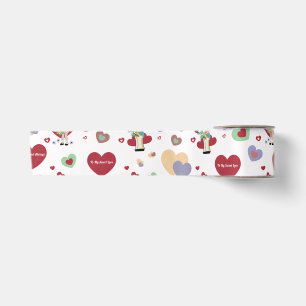 Valentines Wrapping Paper Satin Ribbon