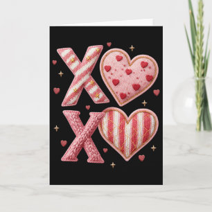 Valentines Xoxo Latch Hook Yarn Crochet Hearts Cup Card