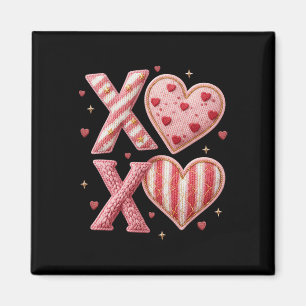 Valentines Xoxo Latch Hook Yarn Crochet Hearts Cup Magnet