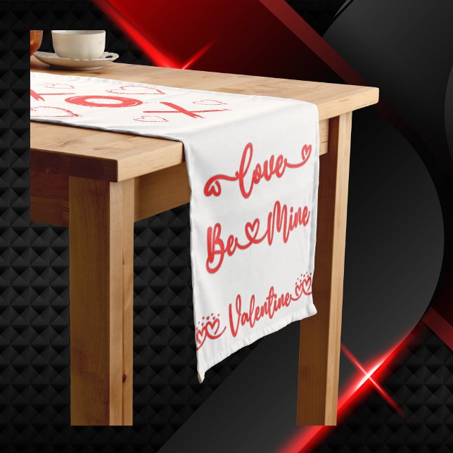 Valentine's XOXO with Hearts in Red | Medium Table Runner (Creator Uploaded)