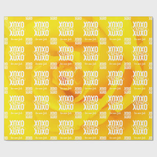 Valentines Yellow Rose Love Never Fails XOXO  Wrapping Paper