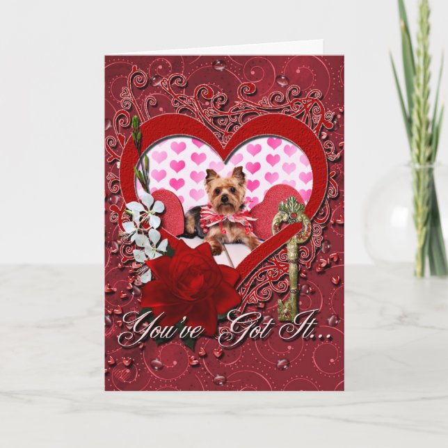 Valentines - Yorkie - Pixie Holiday Card (Front)