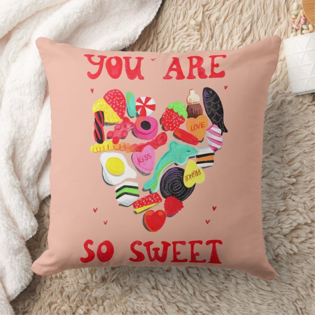 Valentines You Are So Sweet candy heart Cushion (Blanket)