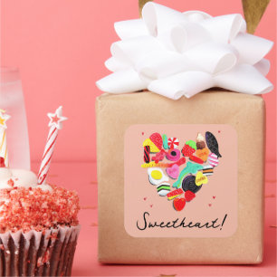 Valentines You Are So Sweet candy heart Square Sticker