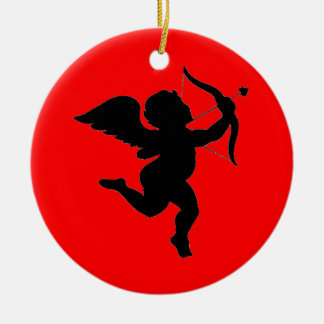 Valentines's Day Gift Cupid Silhoutte Ceramic Tree Decoration