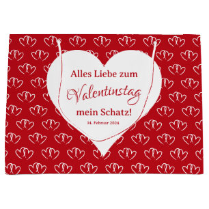 Valentinstag, zwei rote Herzen - Large Gift Bag