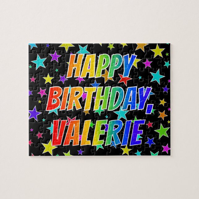 "VALERIE" First Name, Fun "HAPPY BIRTHDAY" Jigsaw Puzzle (Horizontal)