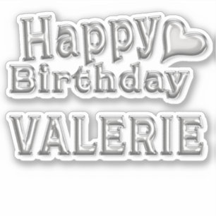 Valerie Happy Birthday silver Sticker