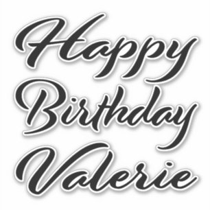 Valerie Name First Name black Sticker Birthday