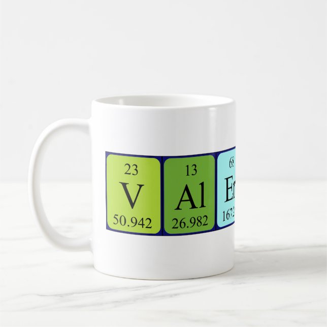Valerius periodic table name mug (Left)
