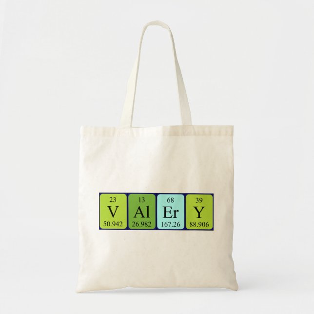 Valery periodic table name tote bag (Front)