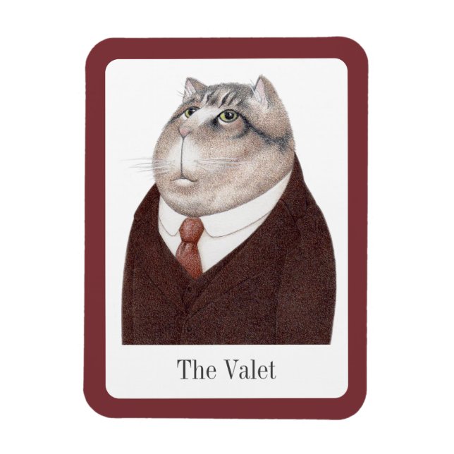 VALET CAT 3x4 Flexible Magnet + Text (Vertical)