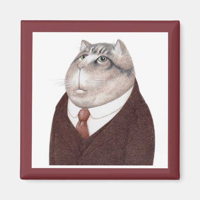 VALET CAT Square Magnet  (Front)