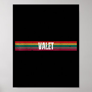 Valet Job Title Profession Birthday Worker Retro Poster