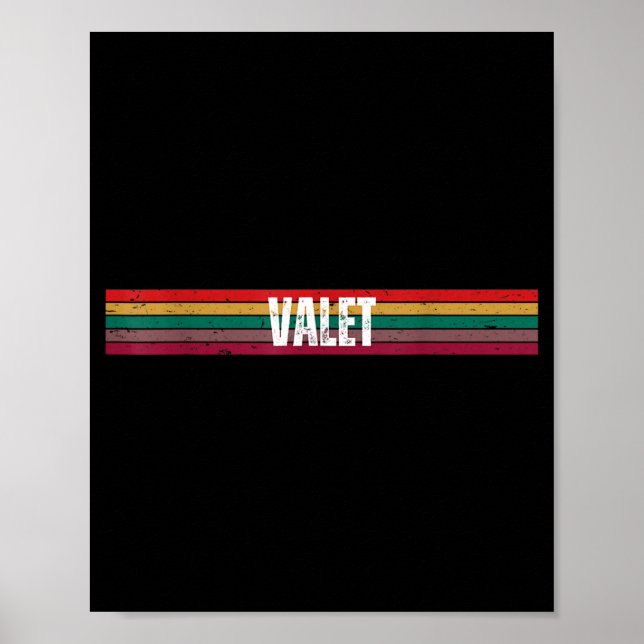 Valet Job Title Profession Birthday Worker Retro Poster (Front)