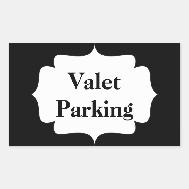 Valet Parking Rectangular Sticker (Front)