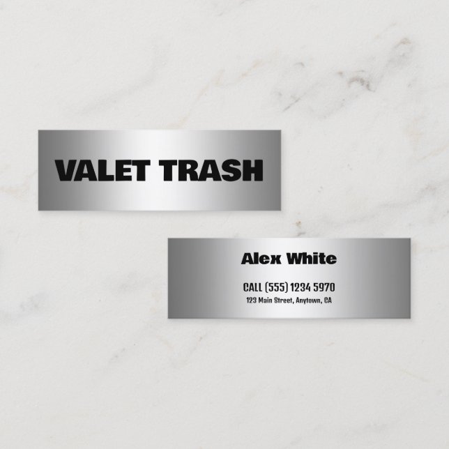 Valet Trash Mini Business Card (Front/Back)