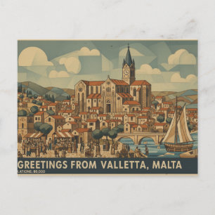 Valetta Malta postcard
