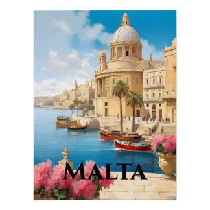 Valetta Malta Travel Poster
