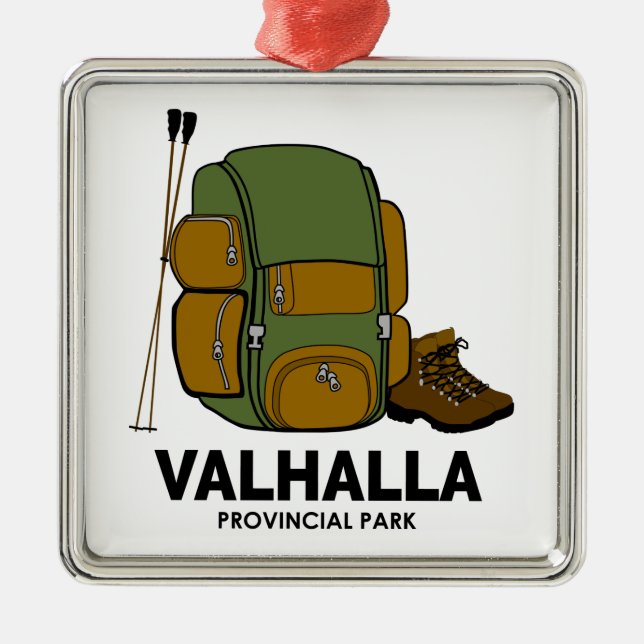 Valhalla Provincial Park Backpack Metal Tree Decoration (Front)