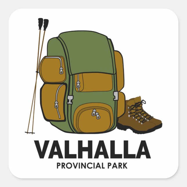 Valhalla Provincial Park Backpack Square Sticker (Front)