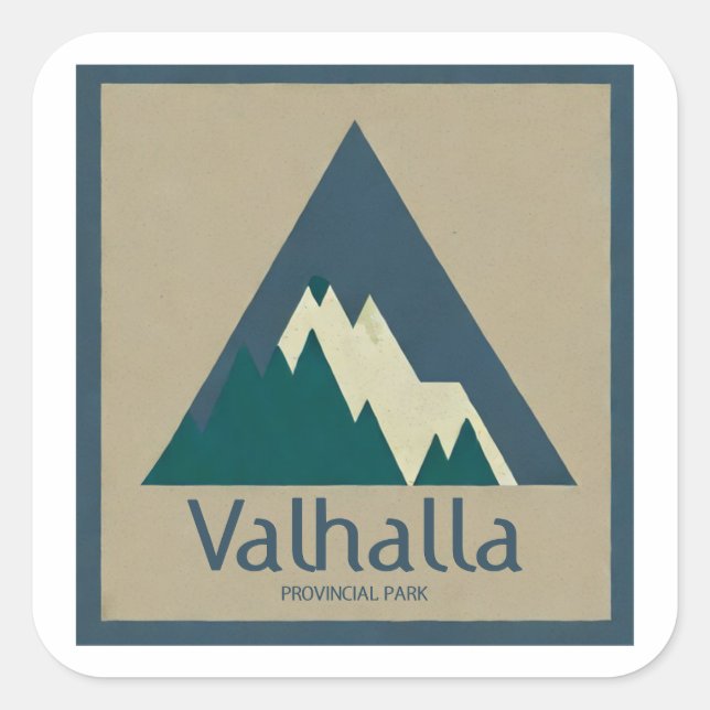 Valhalla Provincial Park Rustic Square Sticker (Front)