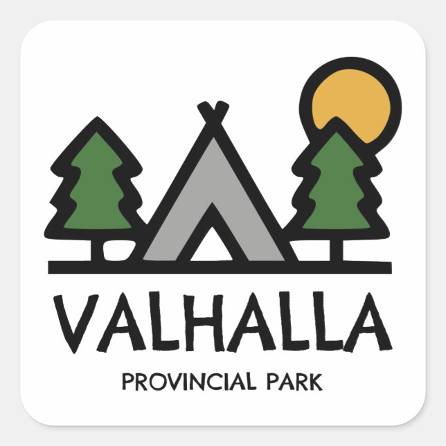 Valhalla Provincial Park Square Sticker (Front)