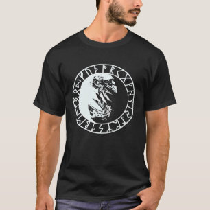 Valhalla Raven Ravens Odin s Runes Norse Runes Vik T-Shirt