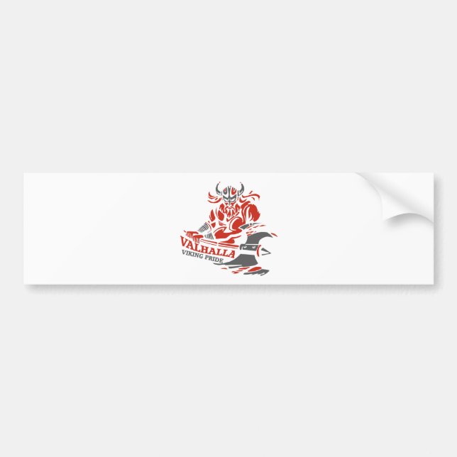 Valhalla - Viking Pride - War Armour Axe Design Bumper Sticker (Front)