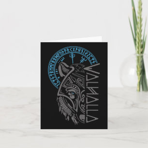 Valhalla Wolf Mask Odin Runes Norse Comp Viking Card
