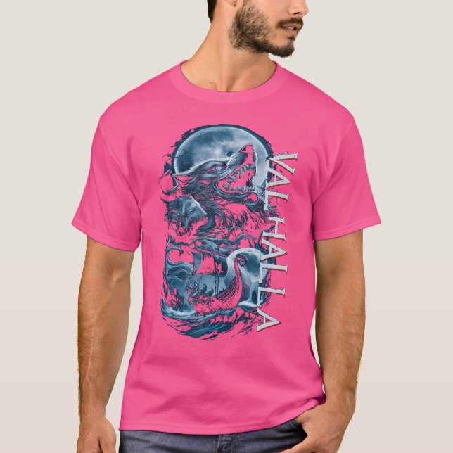 Valhalla Wolf Mystical And Strong T-Shirt (Front)