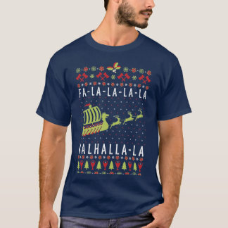 Valhallaha Ship Christmas Viking T-Shirt