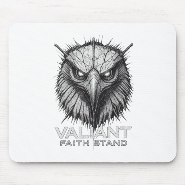 Valiant Faith Stand Eagle Christian Courage Streng Mouse Mat (Front)