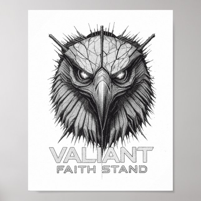 Valiant Faith Stand Eagle Christian Courage Streng Poster (Front)