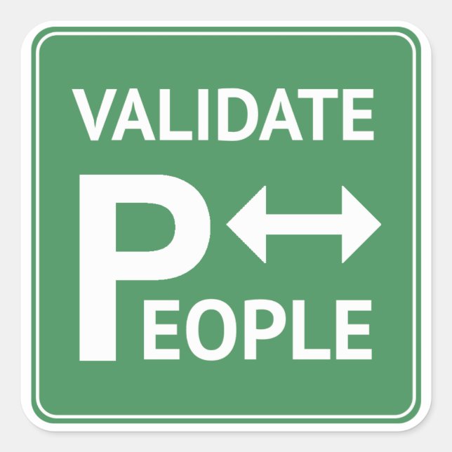 Validate People ~ reminder parking sticker DBT BPD (Front)