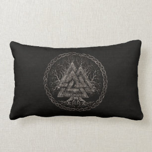 Valknut and Tree of Life Yggrdrasil Lumbar Cushion