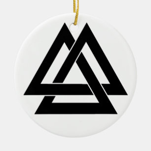 Valknut - Black Ceramic Tree Decoration