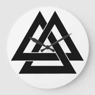 Valknut - Black Large Clock