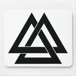 Valknut - Black Mouse Mat