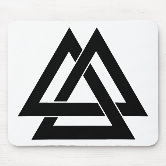 Valknut - Black Mouse Mat (Front)