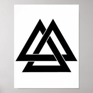 Valknut - Black Poster