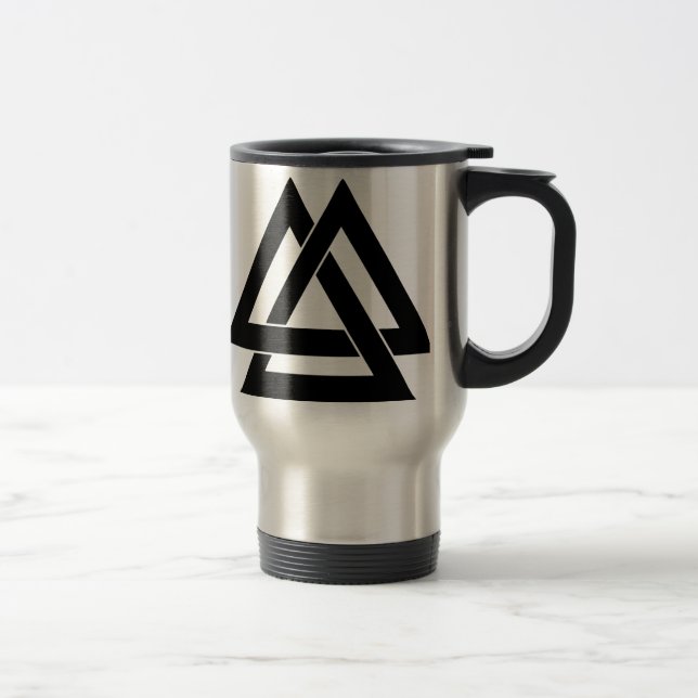 Valknut - Black Travel Mug (Right)
