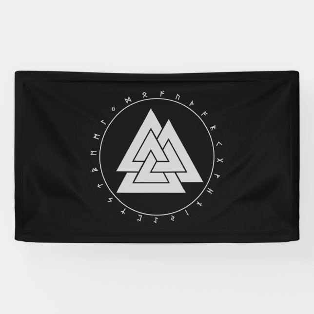 Valknut Circle Runes Banner (3'x5') (Horizontal)